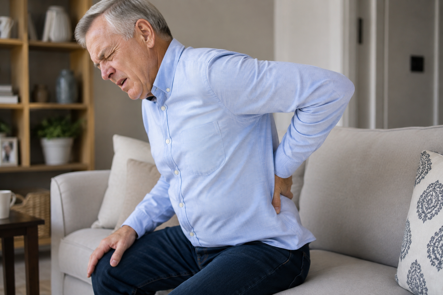 Older Man Experiencing Back Pain Degenerative Disc Disease Vs Spinal Arthritis